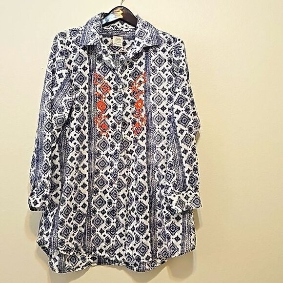 - Mens lucky brand embroidered button down shirt size large - Picture 1 of 8